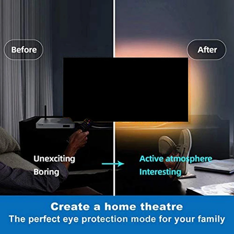 TKOH-ไฟ LED เปลี่ยนสีเพลง SYNC RGB ไฟ 44 รีโมทคอนโทรลอินฟราเรดไฟ LED สําหรับ Home PARTY 1M