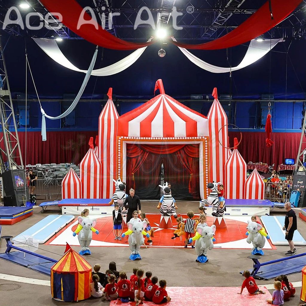 High Quality 8mWx5mH Inflatable Circus Arch For Performance Event /Stage Background Ace Air Art Manufacturing