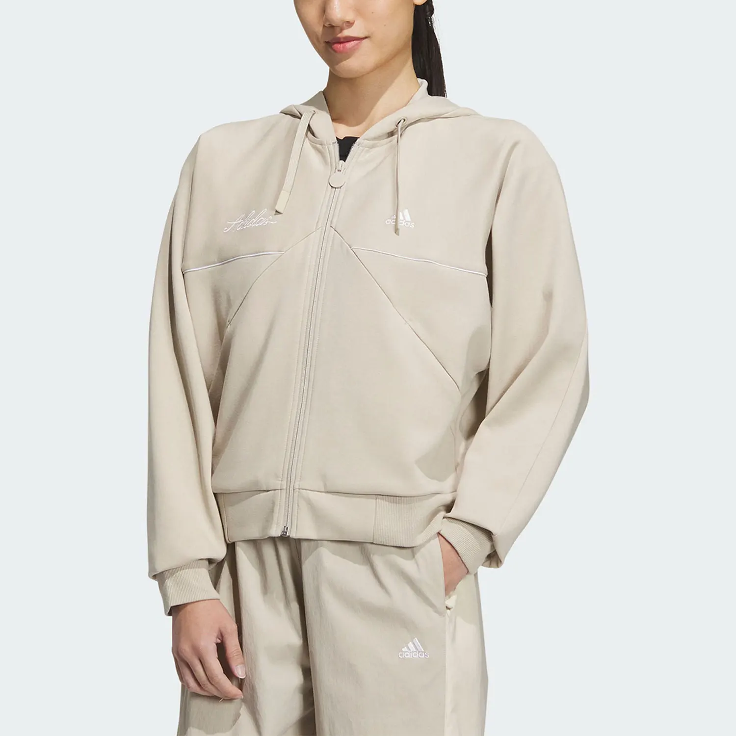 

Adidas genuine New Women's Simple Casual Knitted Hooded Jacket IP7094