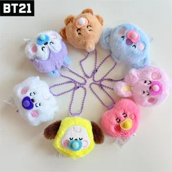 BT21 Plush Keychain Kawaii Cooky Koya RJ Mini Pendant Baby Pacifier Series Plush Doll Bag Pendant Ornament Student Gift