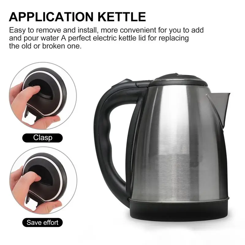 2pcs Electric Kettle Cover Stainless Steel Inner Hot Water Kettle Lid Fast Heating Water Container Cover Whistling Tea Kettle