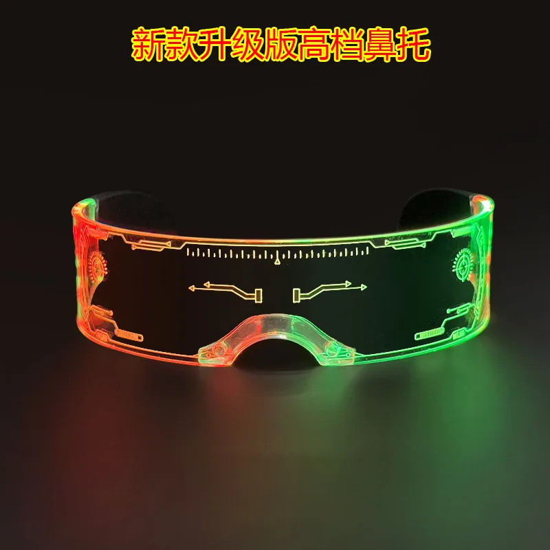 LED Colorful Luminous Glasses Science Fiction Glasses Acrylic Luminous Technology Glasses Party Festival Bar