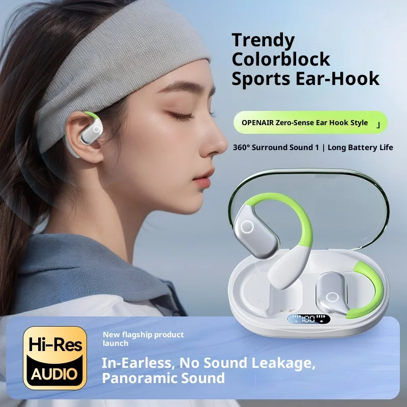 

Sports Earphones Wireless Bluetooth Earbud Intelligent Noise Reduction Dual Sided Stereo Sound Touch Control Earhooks Headsets