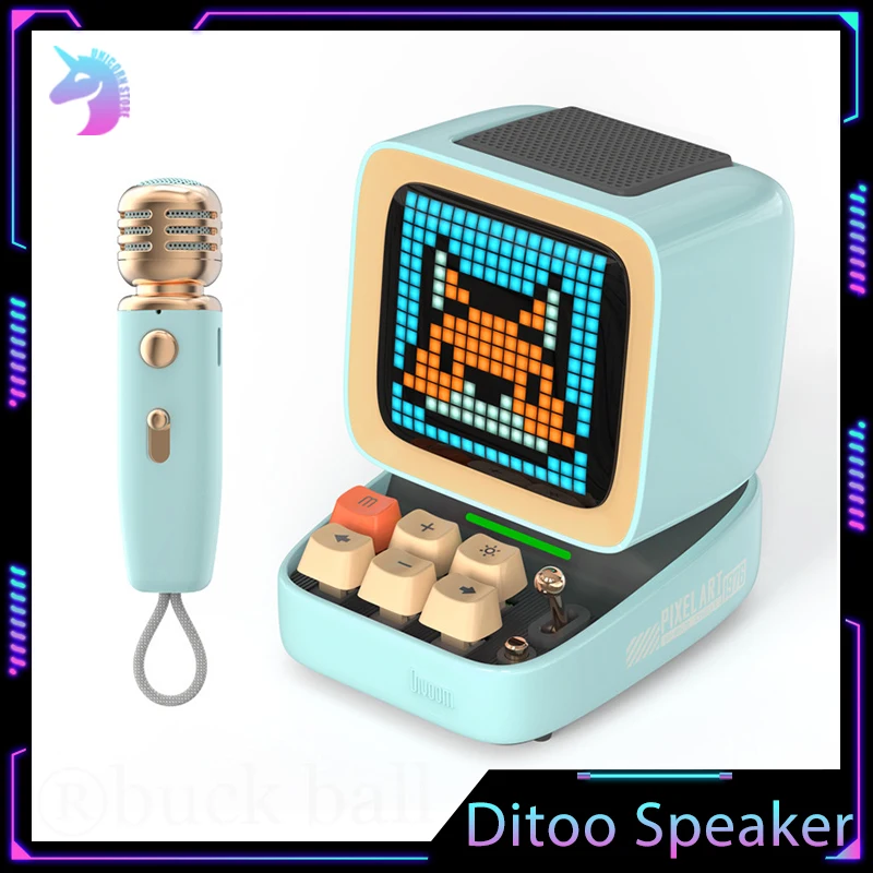 

Ditoo Speaker Retro Pixel Art Bluetooth Portable Ditoo MIC Plus Sound Alarm Clock Diy LED Lighting Home Cute Sound Birthday Gift