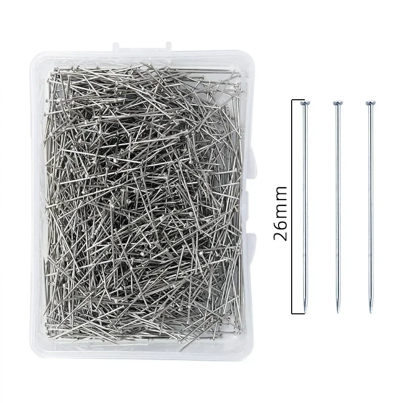 1Box 26/35mm Stainless Steel Sewing Pins Dressmaker Straight Suture Pins Fine Satin Head Pins Jewelry Making of Sewing Tools