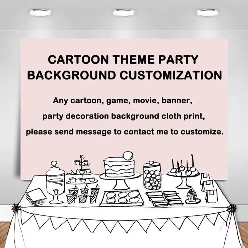 

Customize Size Your Own Birthday Backdrop Photocall Kids Baby Shower Banner Personalized Photography Background Photo Studio