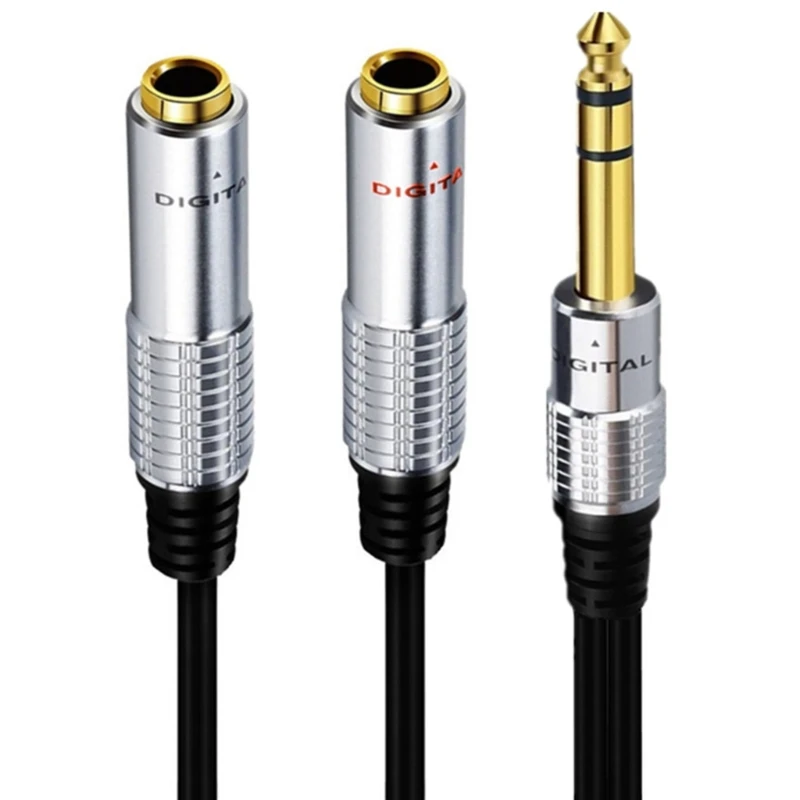 6.35mm 1/4 inch TRS Stereo to Dual 1/4 inch TS-Mono Y-Splitter Cable