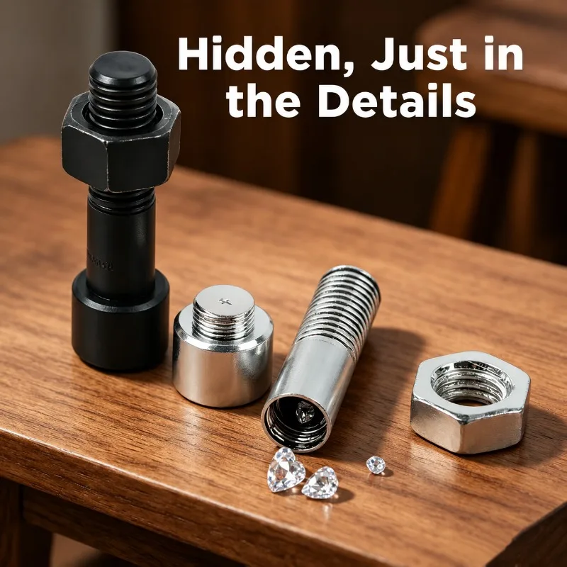 Hidden Storage Screw Pill Box, ABS & Steel Diversion Safe Fake Screw Container, Secret Stash Case for Pills Cash Small Valuables