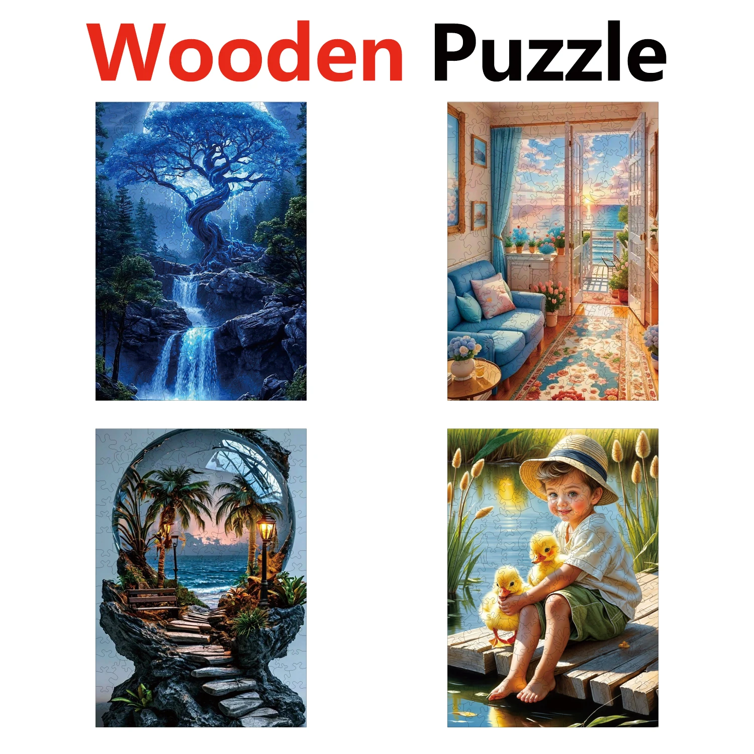 

CFANG Swing Bed Car Horse Animal Puzzles Unique Shape High Quality Jigsaw Puzzle Wooden Puzzle Best Gift For Child