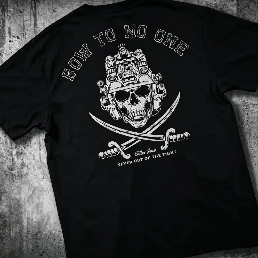 2026 New Tactical Helmet Skull Drop Shoulder T-shirt, Cross Saber Vintage Art,  Military Fans Loose Unisex Cool Tops