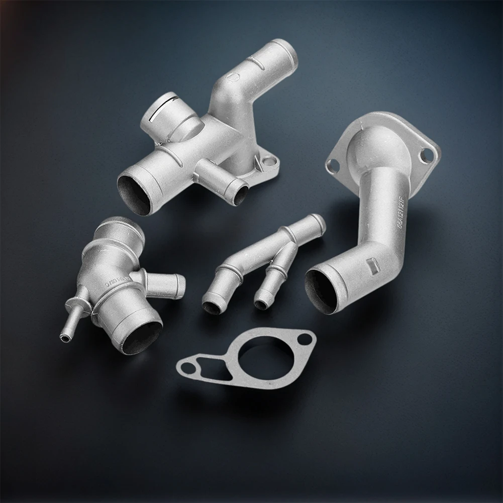 

4 шт., комплект охлаждения двигателя с литым алюминиевым фланцем, комплект обновления фланца охлаждающей жидкости, замена для Audi TT для Golf MK4 Jetta 1.8T