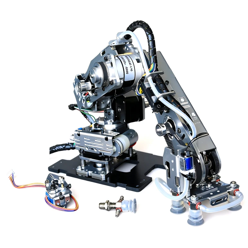 Brazo Robótico Industrial 24D de 4 Ejes, Brazo Mecánico de Alta Precisión con Motor de Reducción Planetaria para Robot Programable con Gcode