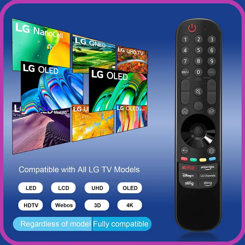 New Remote MR23GA For L.G Smart TV 2023 Universal Remote Control Compatible with All Models For L.G TV [No Voice Magic]