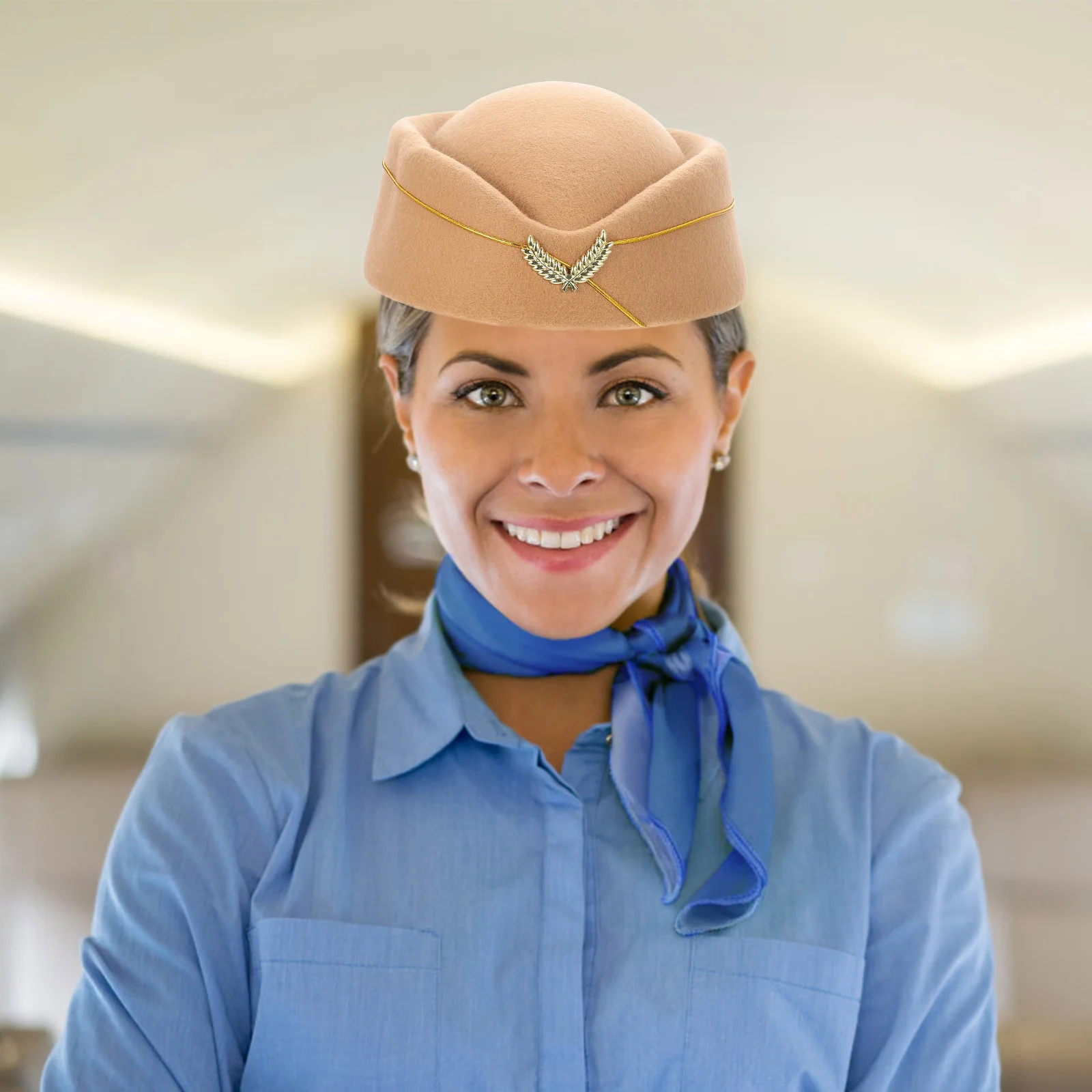 Cappello da assistente di volo Elegante design da hostess della compagnia aerea Taglia unica per spettacoli teatrali per feste in costume cosplay più facili da indossare