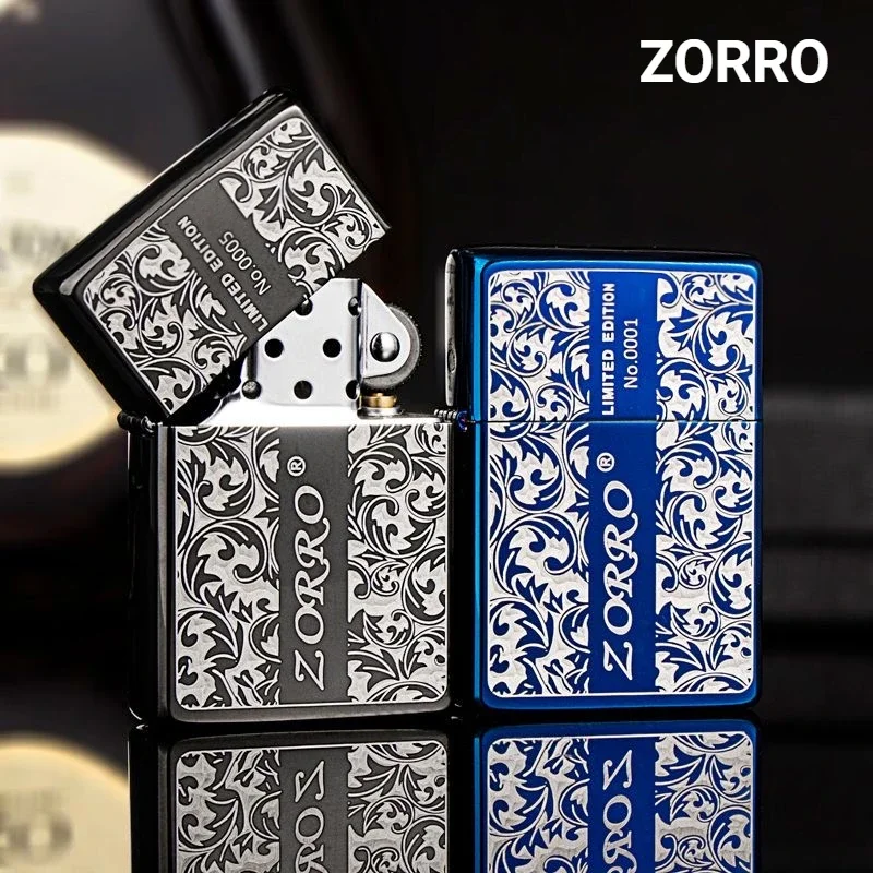 

ZORRO, натуральная ветрозащитная керосиновая зажигалка, белая серия Ice Tang Grass, старомодная зажигалка с шлифовальным кругом, мужской подарок