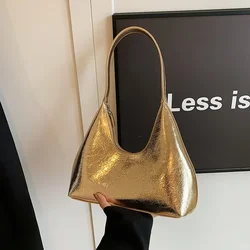 Zipper PU 2024 Autumn New Product Hobos Shoulder Bag Solid Color Versatile Fashion Handbag Soft Simple Fashion Crossbody Bag