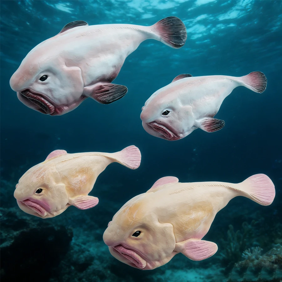 Figurine réaliste de poisson-boule Psychrolutes Marcidus, modèle de créature des profondeurs marines, figurine d'action en PVC, animal marin éclatant, jouet éducatif pour enfants