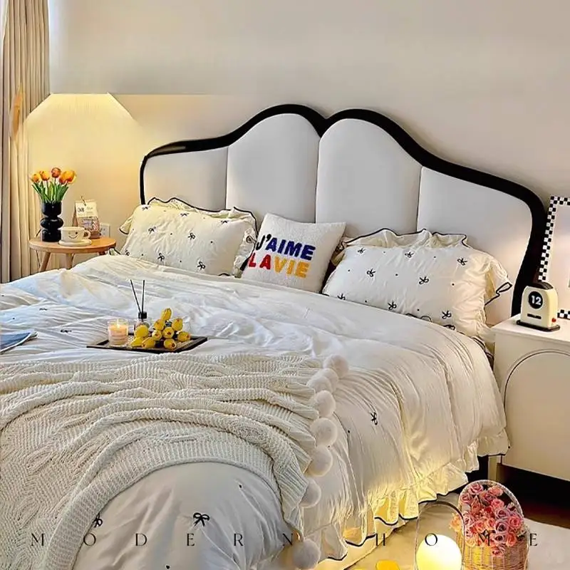 

White Nordic Double Bed Brown Luxury Designs Storage Modern Double Bed Adults Japanese Cloud Camas De Dormitorio Furniture