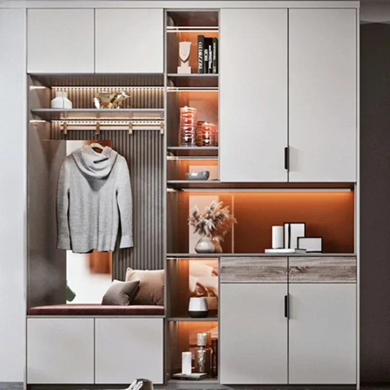 

Мебель для гостиной, деревянная полка для обуви, контурный шкаф, белая скамейка для хранения обуви