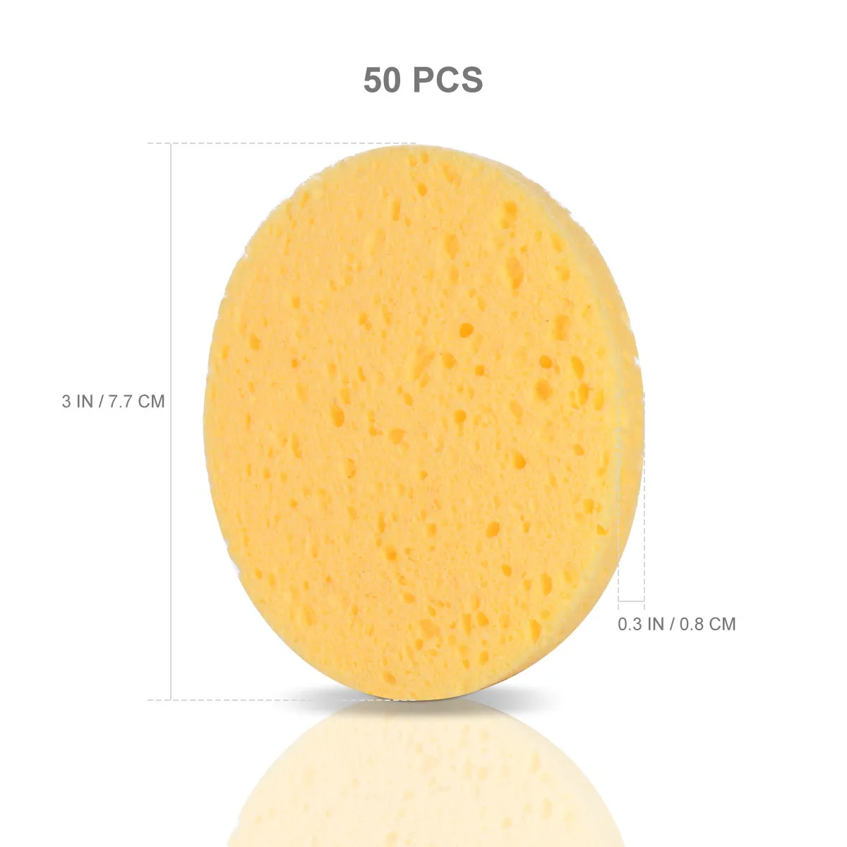 50pcs Face Cleaning Sponge – Natural Wood Pulp Compressed Cellulose, Soft Makeup Remover Puff for Smooth Skin Care