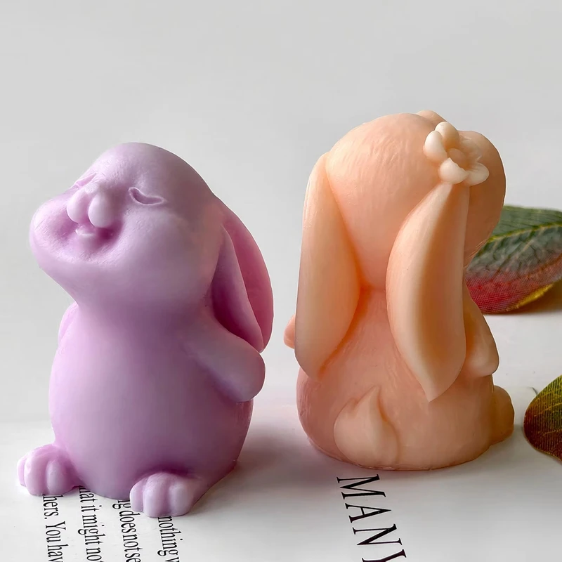 

Формы в форме пасхального кролика, очаровательные пасхальные кролики, гипсовые формы для ароматерапии, улыбающийся кролик, силиконовые формы для свечей