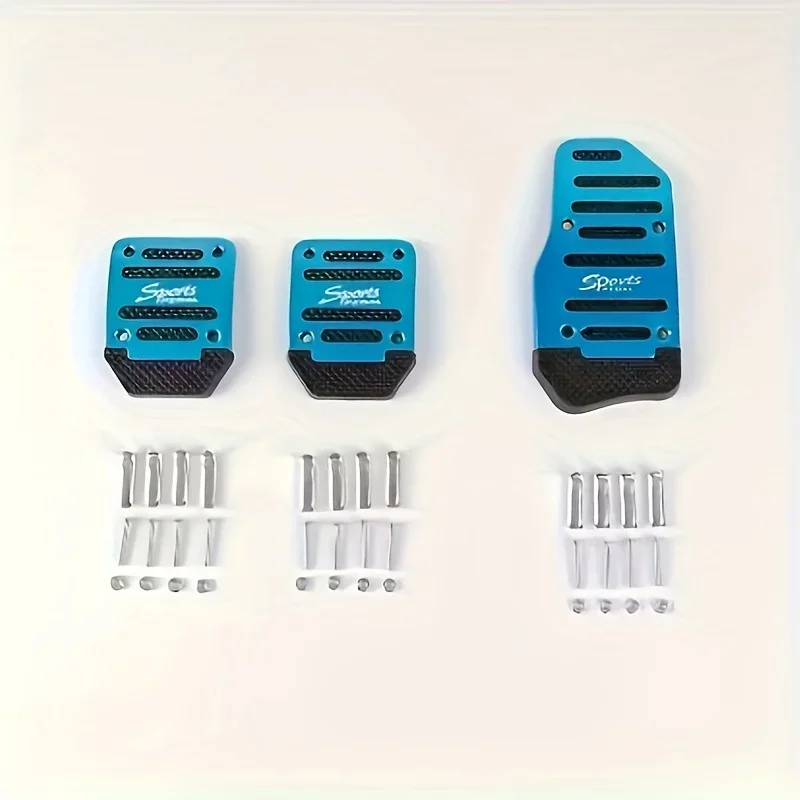Immagine 6: 3 pedali manuali antiscivolo per auto - Design ergonomico, resistenti, adatti per acceleratore, freno e cambio manuale