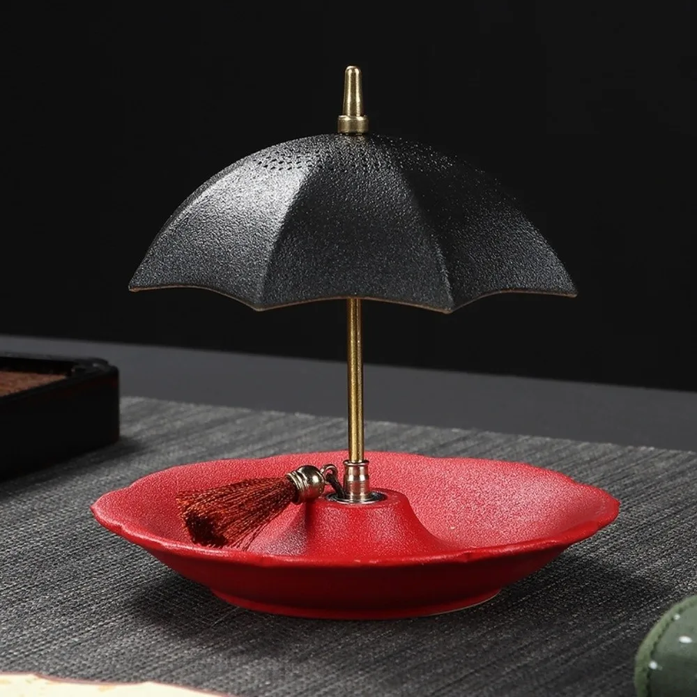 Ceramic Umbrella Tea Strainer Chinese Style Traditional Tea Infuser Tea Tray Set Creative Exquisite