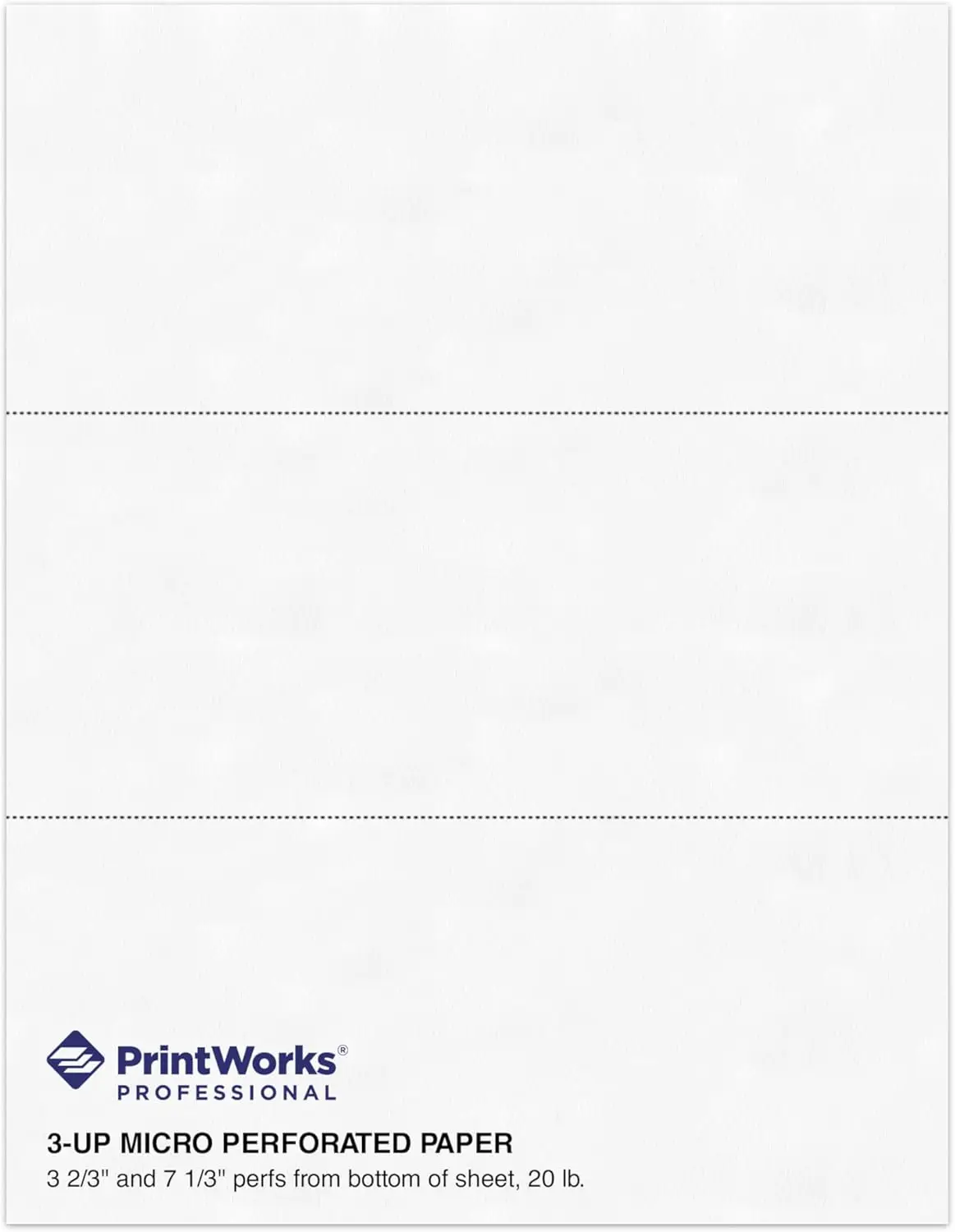 

3 Part Perforated Paper 8.5" x 11" for W-2, 1099, Statements - 500 Sheets, 24 lb, Printer Compatible, Made in USA