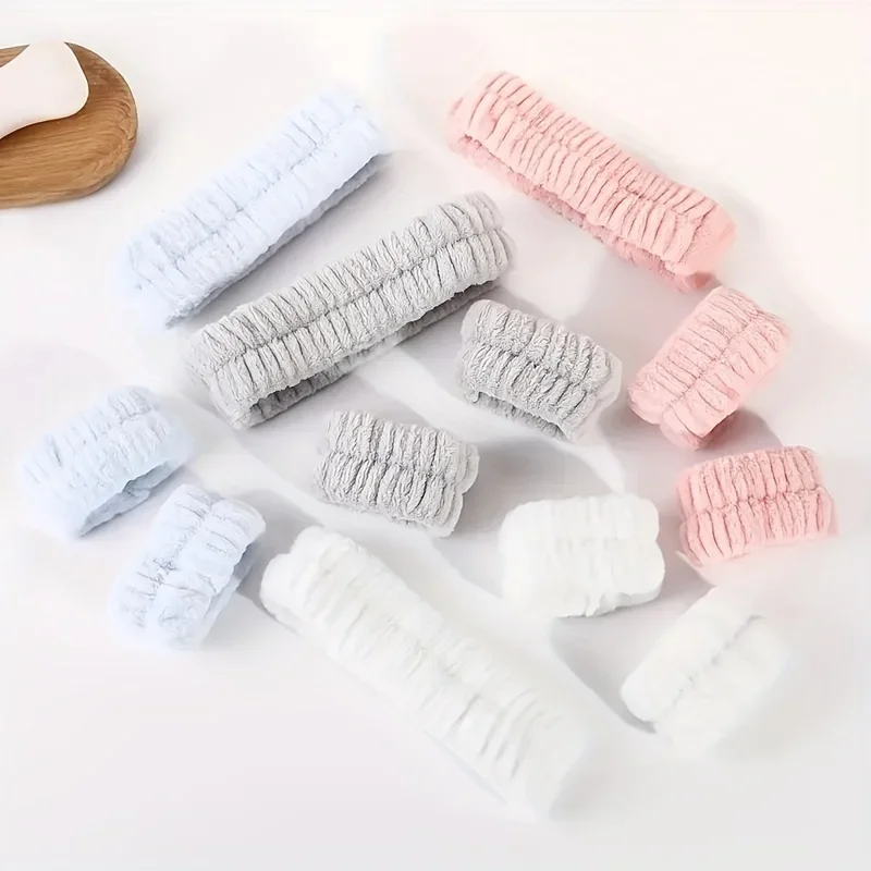 For Women Girls For Washing Face Scrunchies Wrist Washband Cuffs Headband Towel Wristbands Hair Headband Face Wash Wristband