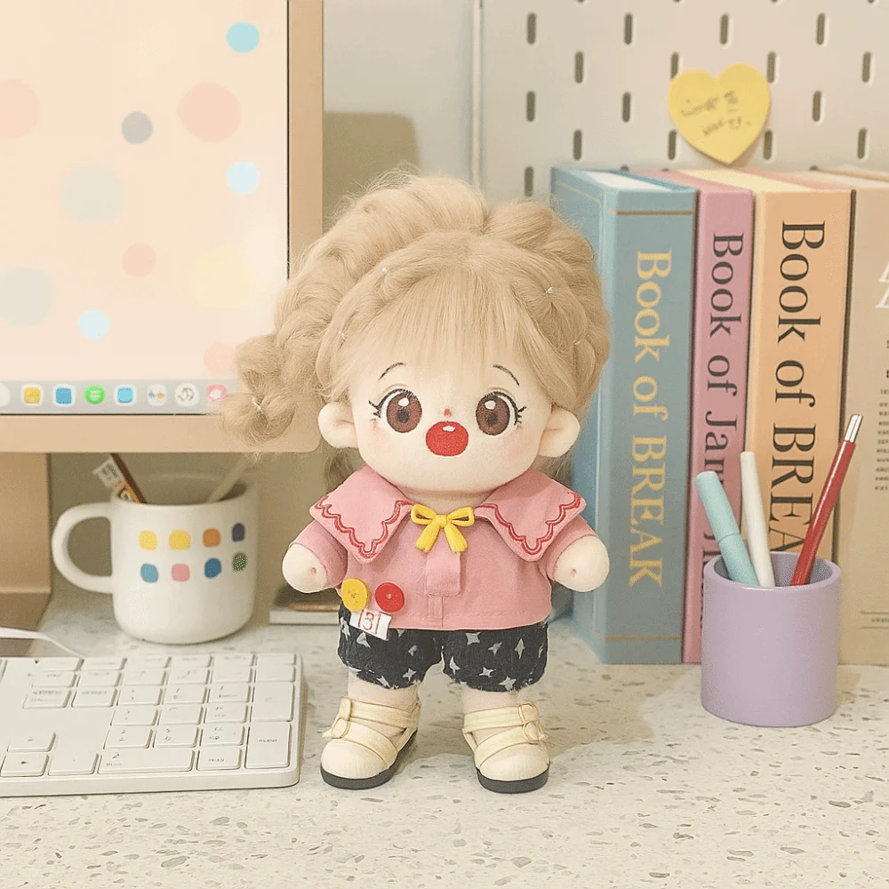 

Lovely Design 20cm Cotton Doll Clothes Soft Texture Retro Style Idol Dolls Cartoon Pattern Skirt Washable Cute