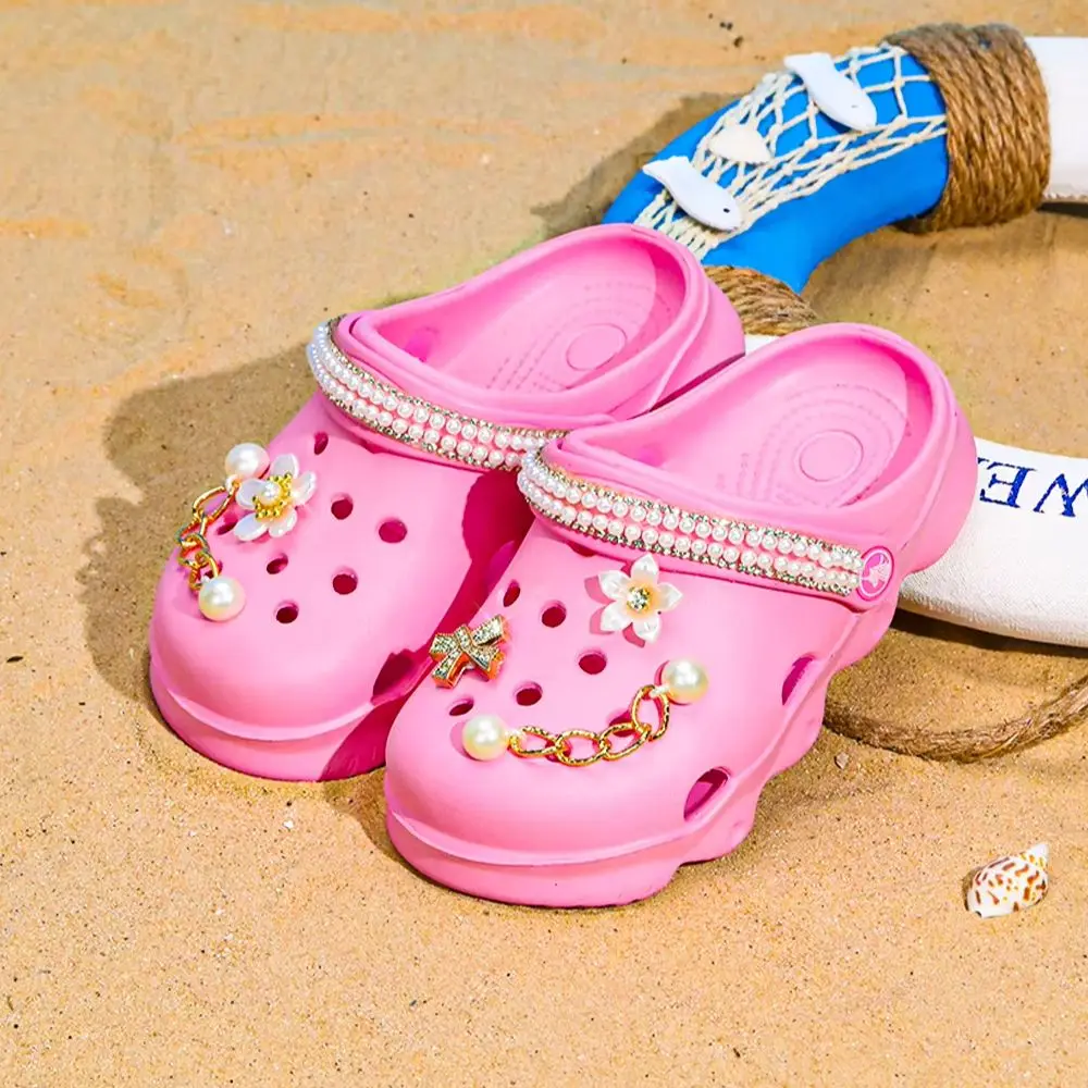 

One-step garden shoes, can be worn in all seasons, shiny thick-soled EVA versatile hole shoes, suitable for the beach 1214