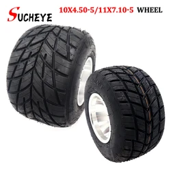 10x4.50-5 11x7.10-5 Inch Rain Tubeless Tires with Aluminum Wheels for Go Kart Front and Rear Wheel Drift Go Kart Accessories