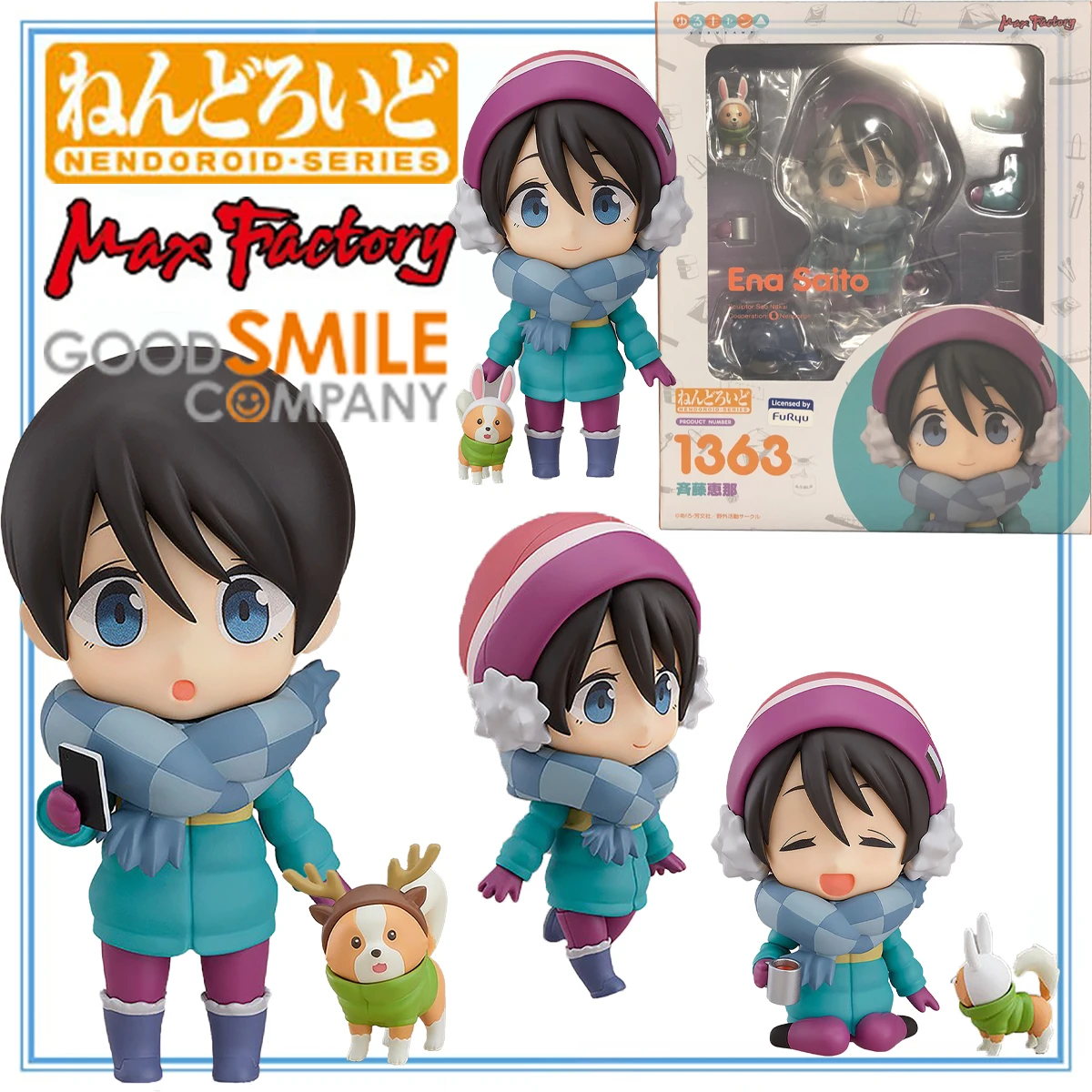 Oryginalne figurki akcji/laleczki Nendoroid Max Factory dostępne od ręki ( # 1363) Yurucamp Saitou Ena Chikuwa Figurka Anime Model Dekoracja Kawaii