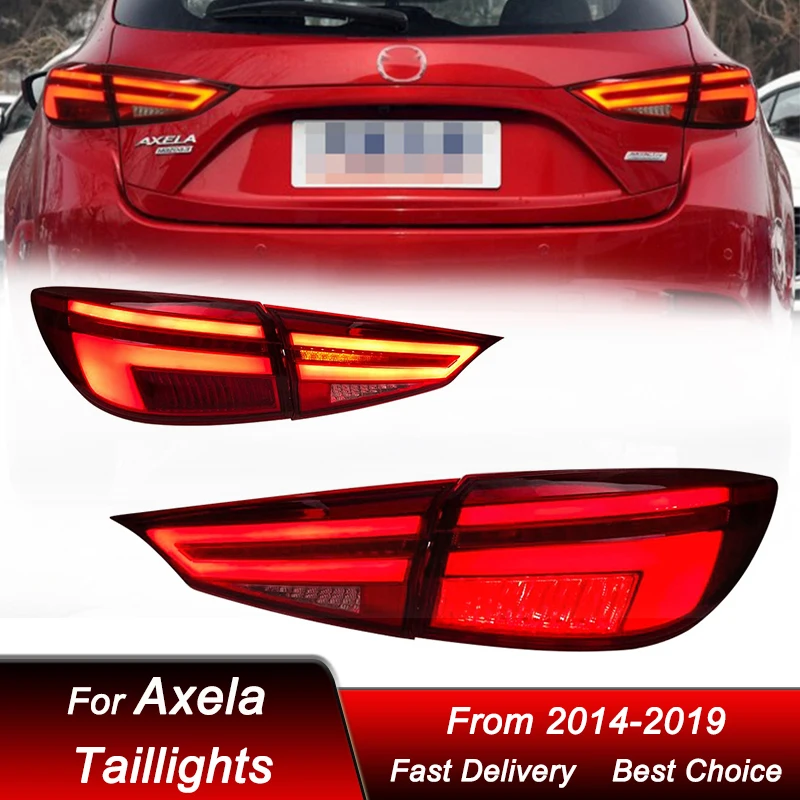 

Pop Car Led Tail Lights For Mazda 3 Axela 2014-2019 To Audi Style Full LED Tail Lamp Dynamic Turn Signal Light Tail Lamp Assembl