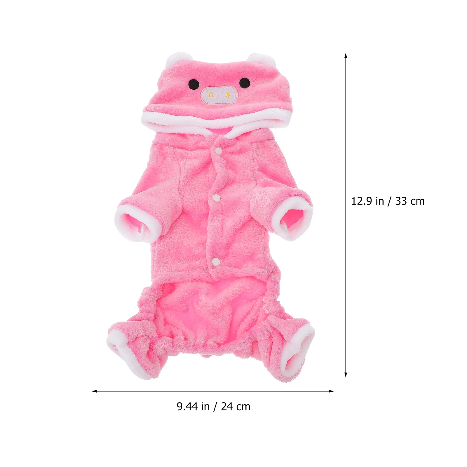 

Pet Dog Dress Floral Print Coral Fleece Size L Button Design Easy on Off Puppy Clothes Halloween Christmas Costume