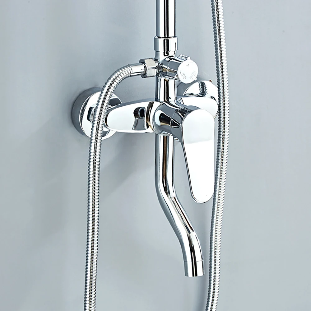Tianview Household bathroom stainless steel shower lift set shower  bathroom booster nozzle handheld three-position shower