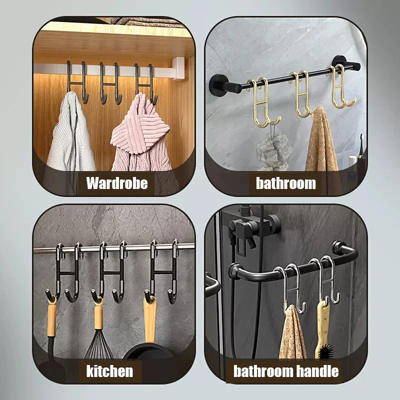 Rak Handuk Mandi Belakang Pintu Kamar Mandi Di Atas Kaca Baja Tahan Karat Rak Handuk Kamar Mandi Bentuk S Gantungan Jubah Mandi Kait Rak Handuk