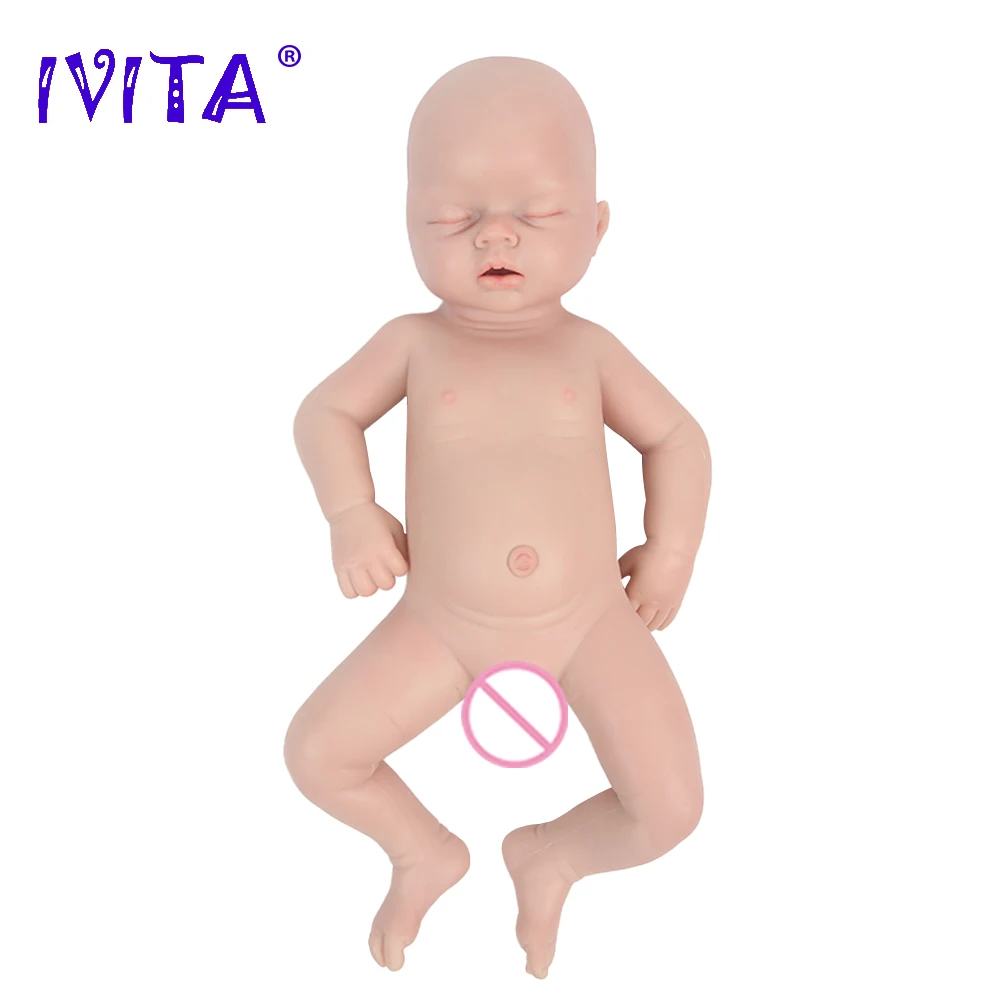 IVITA WG1553 20.86inch 100% Silicone Reborn Baby Doll Soft Dolls Unpainted Girl Realistic Baby with Clothes for Children Toys