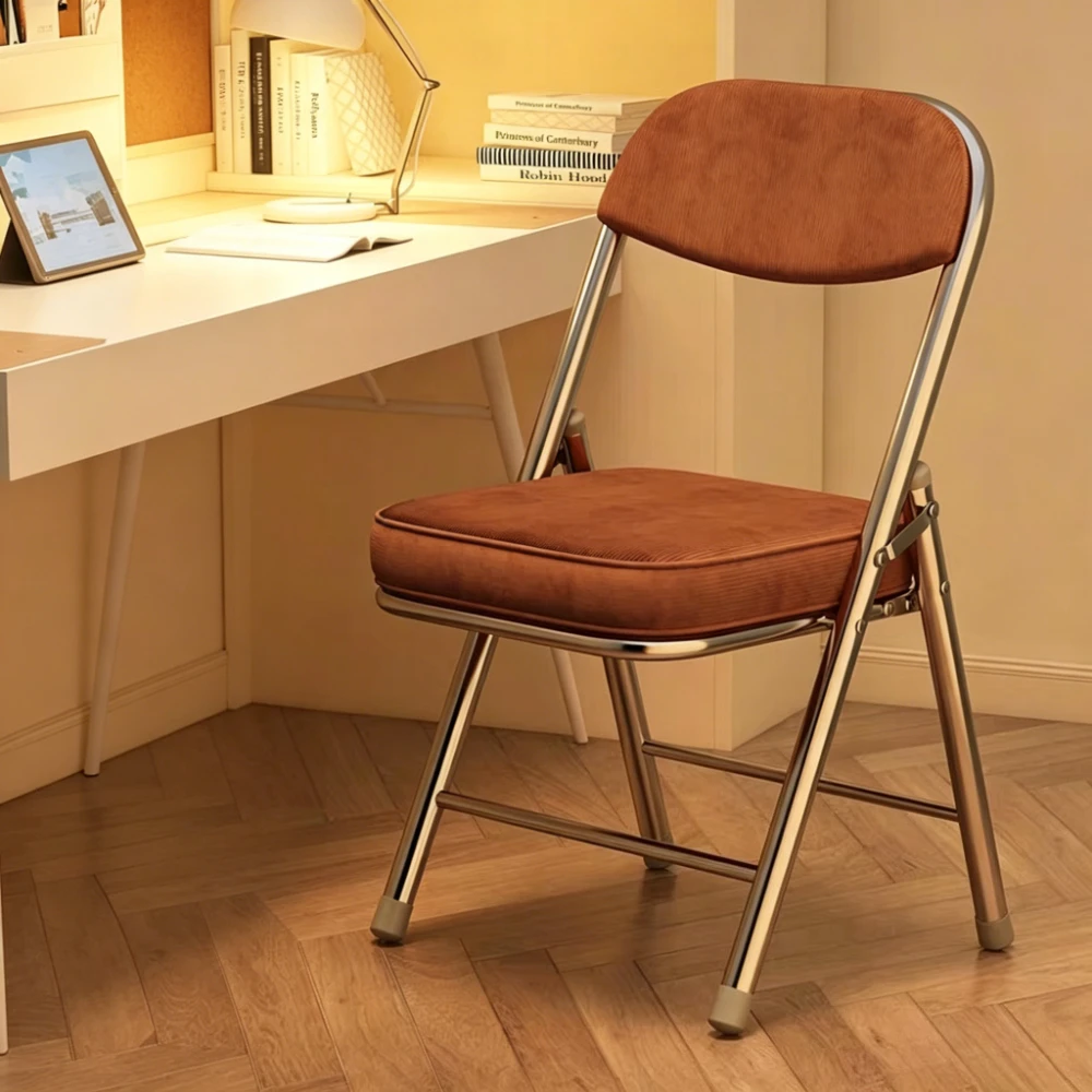 Tragbarer, zusammenklappbarer Esszimmerstuhl, Rückenlehne, leicht, platzsparend, gepolsterter Sitz, Metallrahmen, für Zuhause, Küche, Büro, Wohnheim, Möbel
