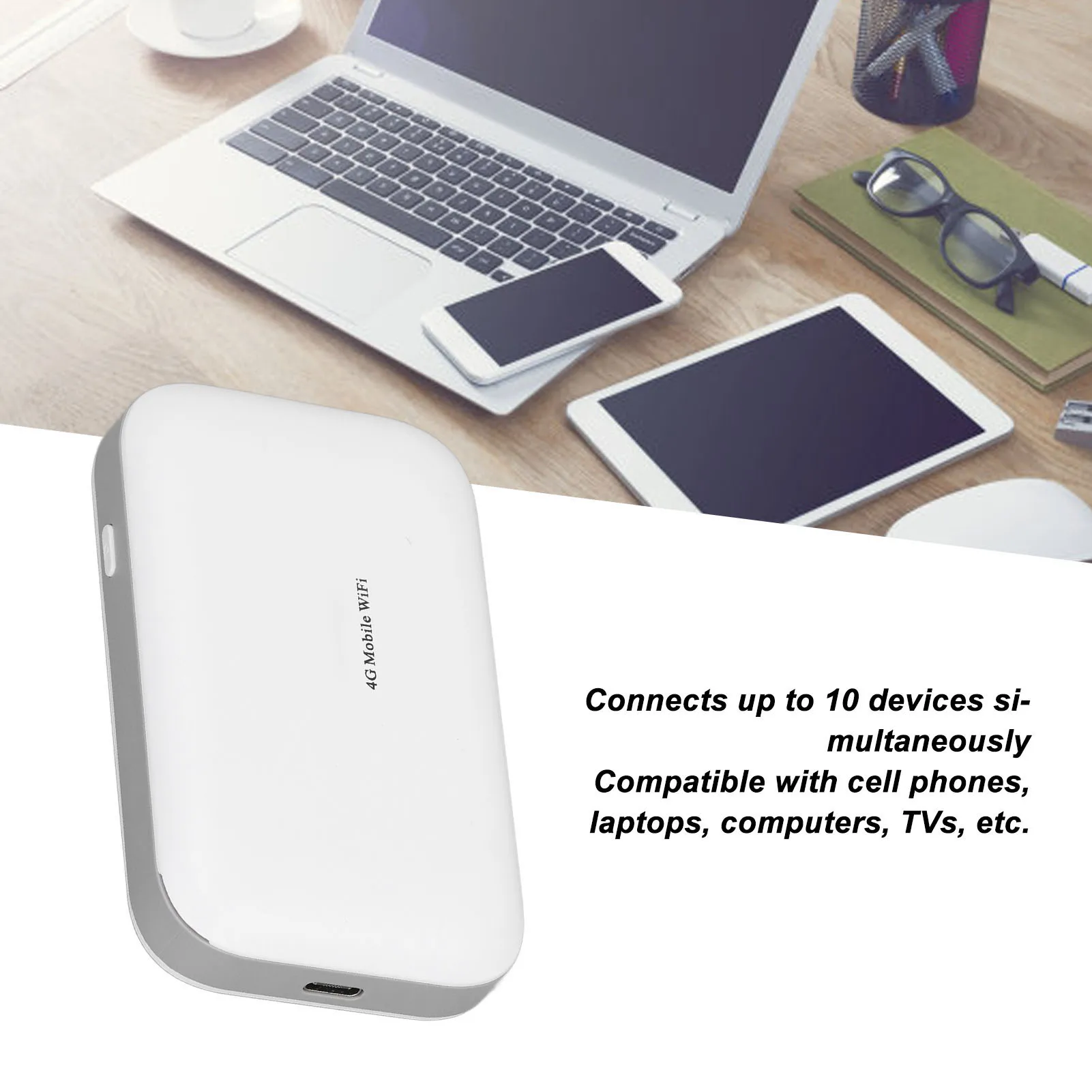 Mobile WiFi Router SIM Card Slot Stable and Fast 4G LTE Wireless  Router Support 10 Users with 3000mAh Battery for Travel