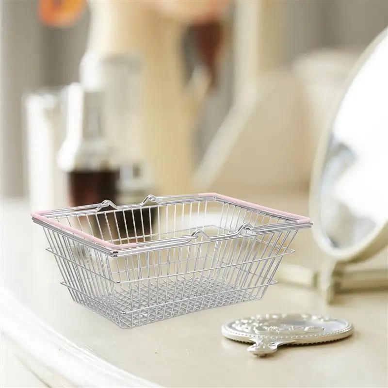 

Storage Basket Supermarket Shopping Basket large Household with Handle for Kitchen,Living Room,for Make up Desktop Organization