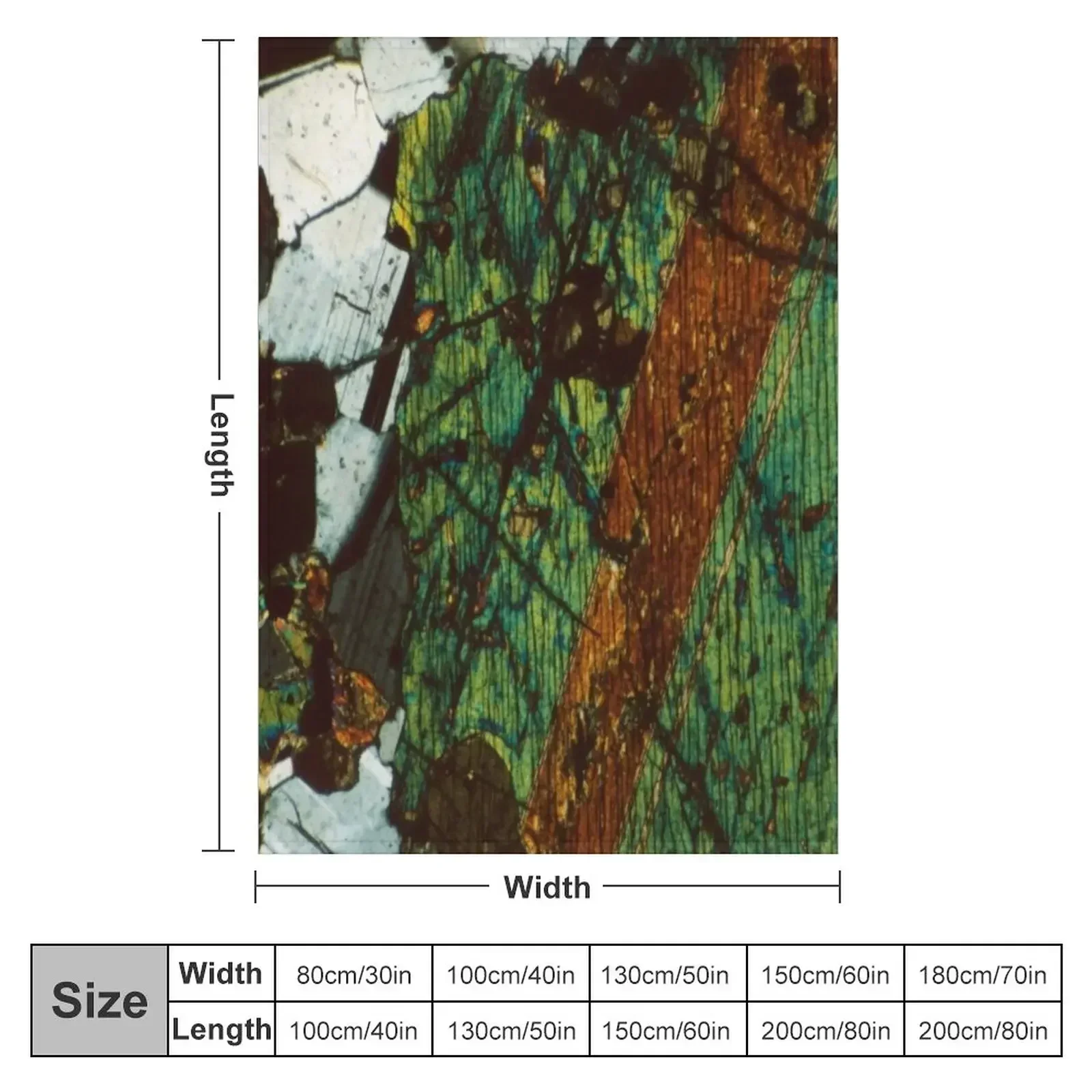 Twinned Pyroxene and Feldspar Thin Section Mineral Art for the Rockhound Throw Blanket Cute Plaid for winter Blankets