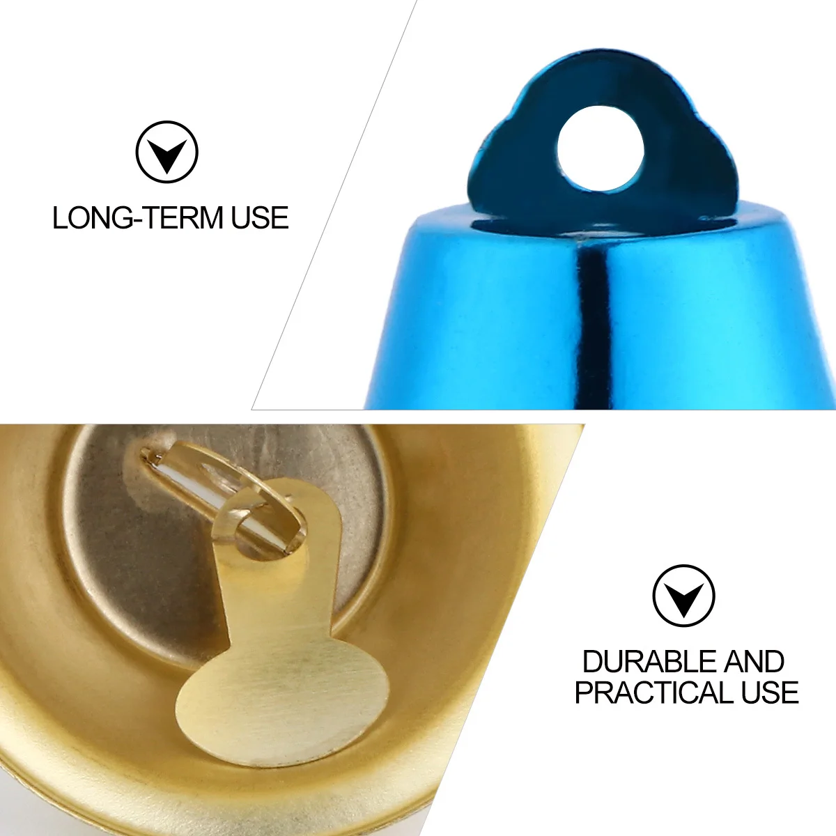 

20pcs Colorful Christmas Bell Pendant Metal Hanging Jingle Bells Holiday Decor Festival Gift Xmas Party Decoration