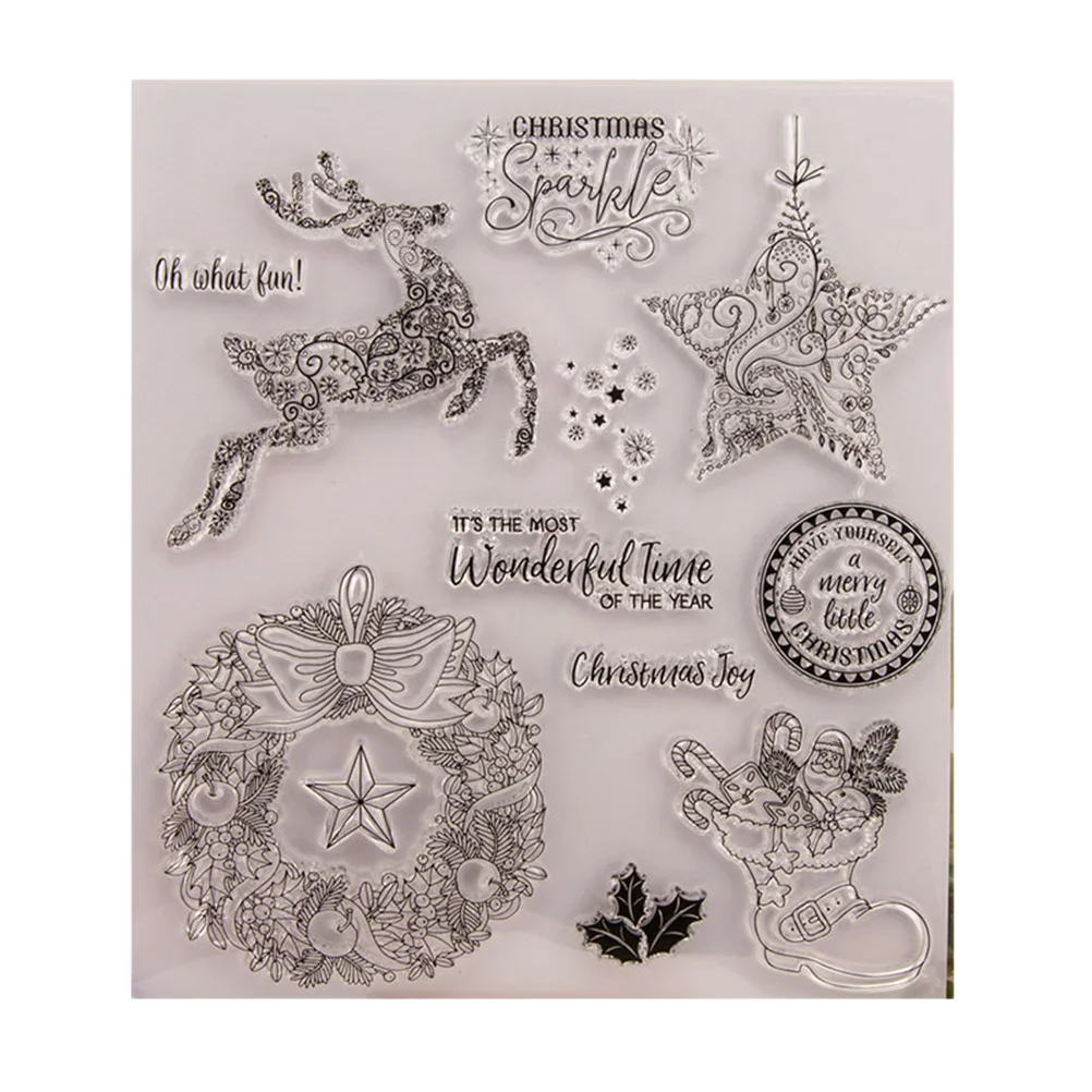 Rearranging Stamps Skin-friendly Christmas for Making Transparent Seal Photo Album Journal Decoration Scrapbook Clear