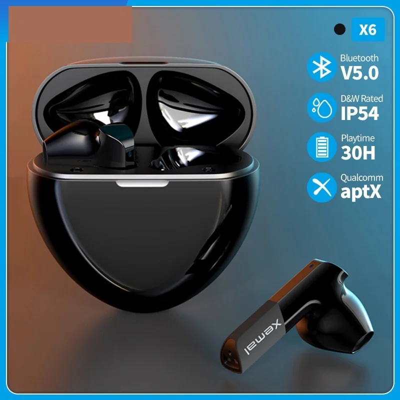 To X6 TWS Wireless Earphones Bluetooth Earbuds Qualcomm aptX Bluetooth 5.0 Support fast charging 2-MIC Noise Cancellation