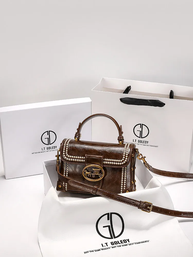 

Роскошная винтажная сумка-бокс с изысканной вышивкой и высококачественной кожей, новая модная женская сумка через плечо