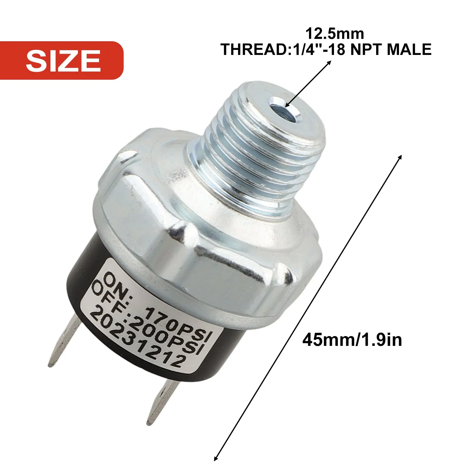 70-100/90-120PSI 110-140PSI 공기 압축기 압력 스위치 1/4 "NPT 12V/24V 공기 탱크 용 알루미늄 합금 스위치 제어 120-150PS