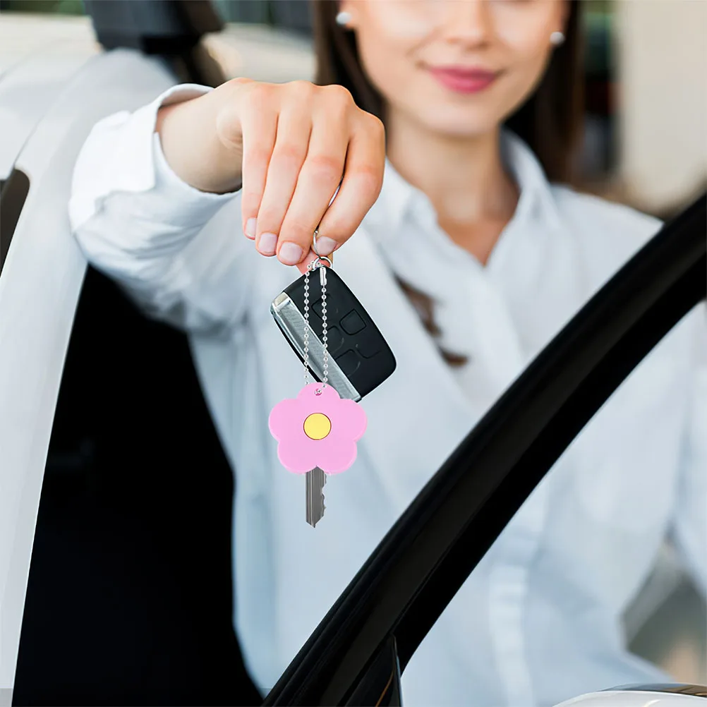 

4Pcs Key Covers Caps for House Keys Cute Floral Design Lightweight PVC Material Scratch Prevention Cute Key Cap Covers