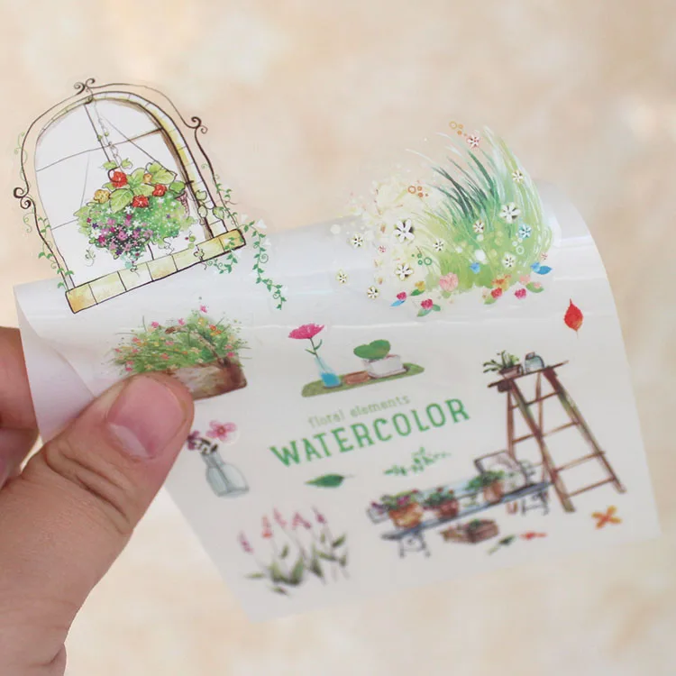 كوكي فتاة القط نبات الحيوانات الأليفة مقاوم للماء حساب اليد جراب هاتف مسطح ملصق يدوي الصنع اللوحة سكرابوكينغ المواد