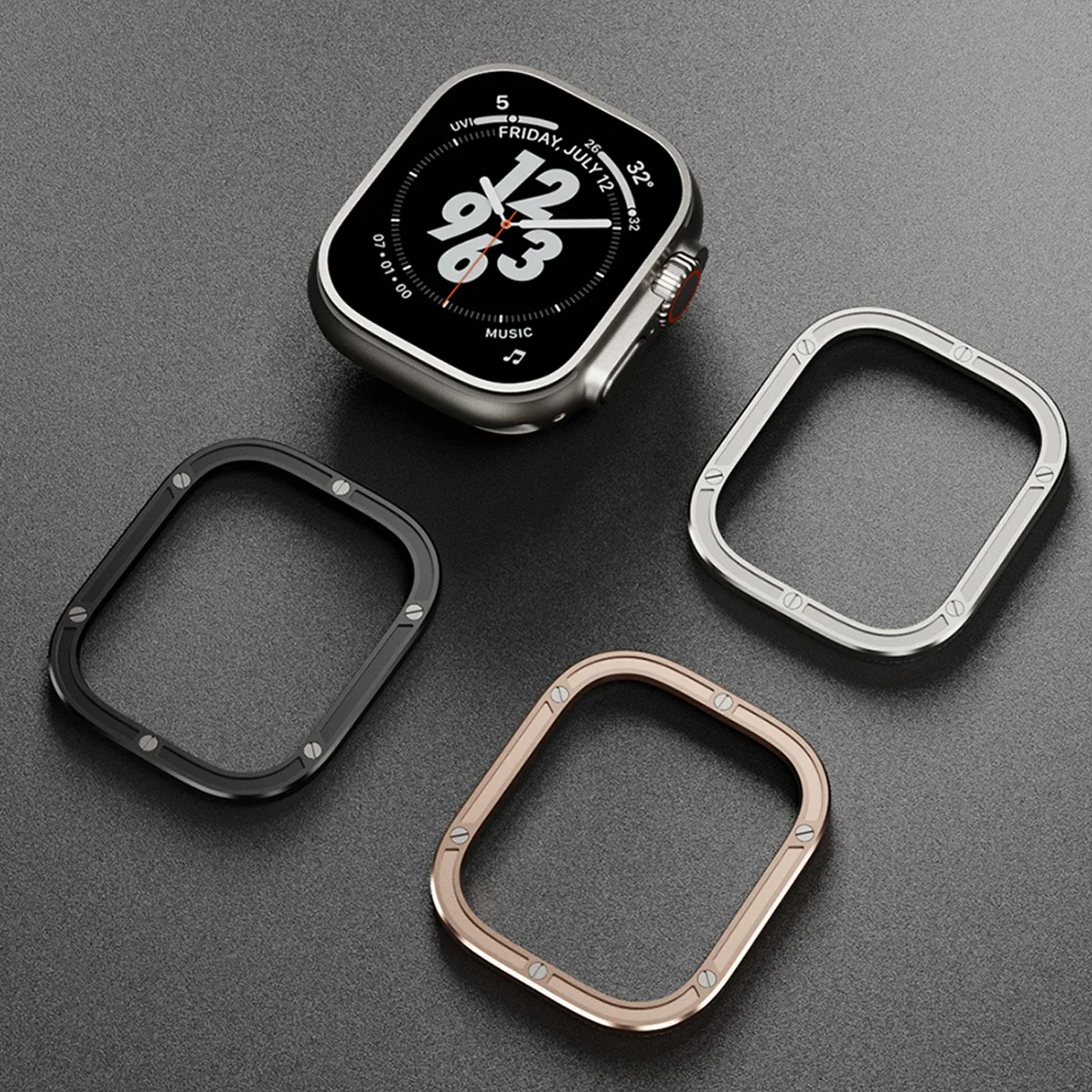 316L Stainless Steel Bezel For Apple Watch 49mm Ultra2 Protector Accessories For iWatch Ultra 49mm Metal Bump No Glass Film